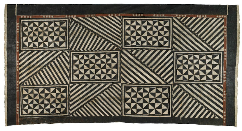 Masi (tapa cloth), likely used as a room divider, Fiji, date unknown, 300 x 428 cm (Te Papa, New Zealand)