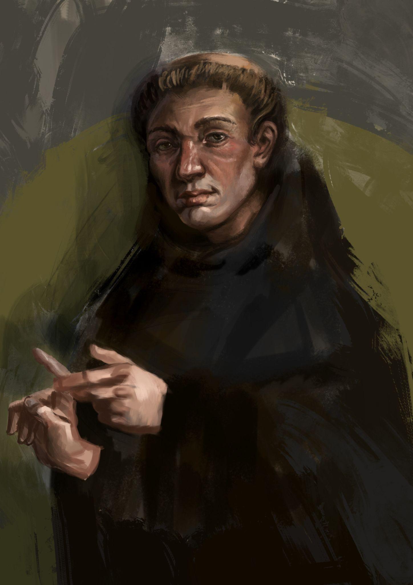 Portrait of William of Ockham.