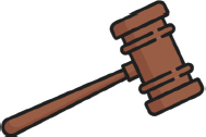 A wooden judge's gavel