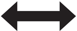 A short and broad double headed arrow represents the range of expectations.