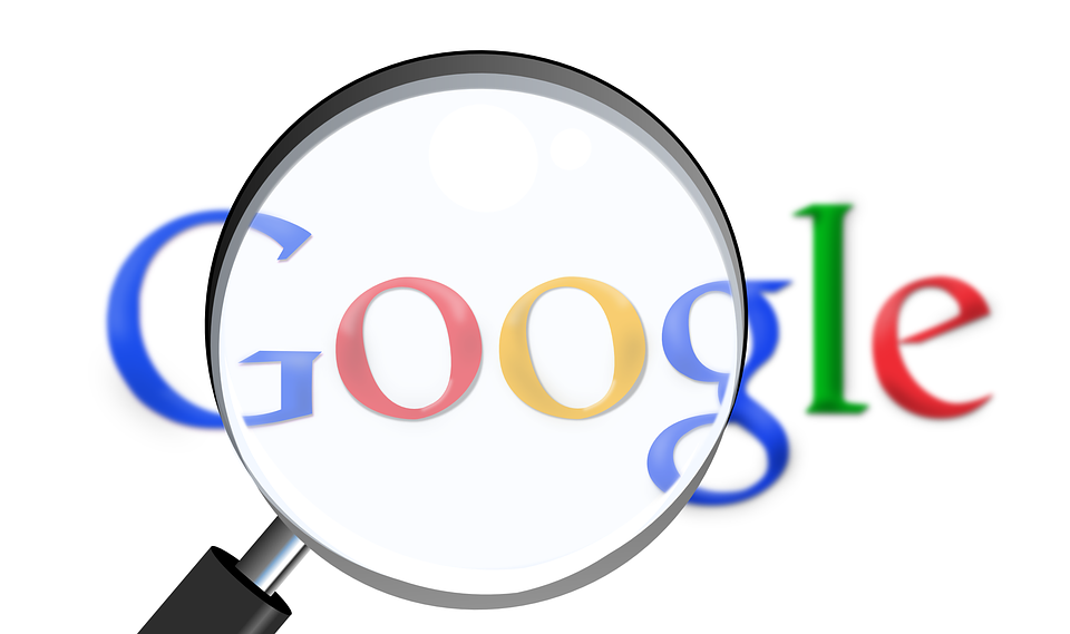 Google logo with a magnifying glass on top of the two o's
