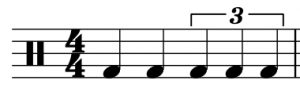 A quarter note triplet in a 4/4 meter spans two beats