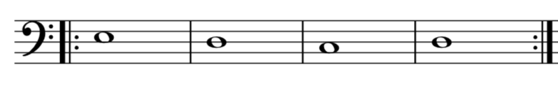 music notation number parenetheses repeat