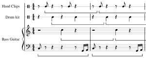 Displacement dissonance in Bill Withers” “Lean on me” (author’s transcription).