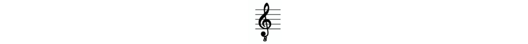 An octave treble clef is on a staff. The clef looks like a treble clef but has an 8 at the bottom of the clef.