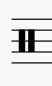 A percussion clef is on the left of a staff. The clef looks like two vertical, parallel lines taking up the middle two spaces of the staff.
