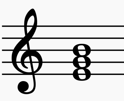 c minor triad bass clef