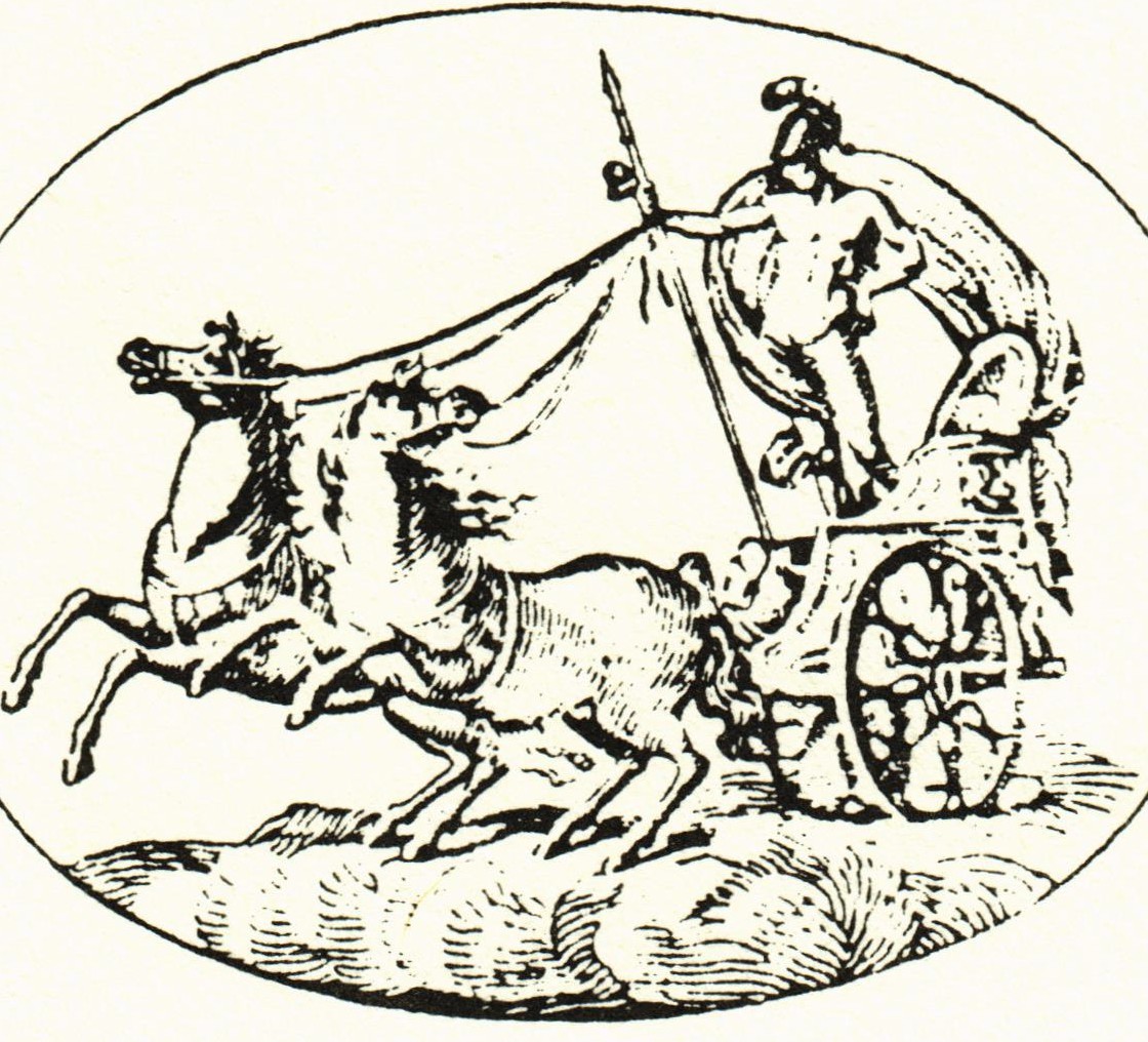 Chariot and Rider with 2 horses