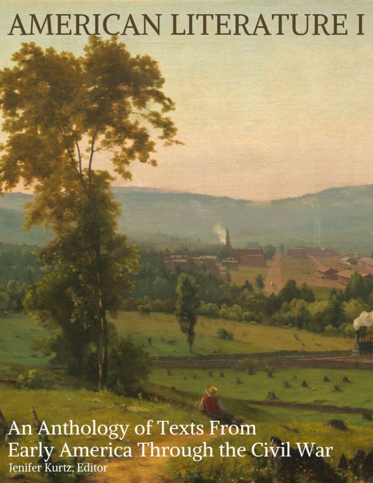 American Literature I An Anthology Of Texts From Early America The   Letter Size ENG 241 OER Textbook Cover 4 768x994 