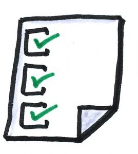drawing of a checklist