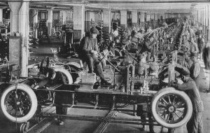 Photograph of 1923 automobile factory
