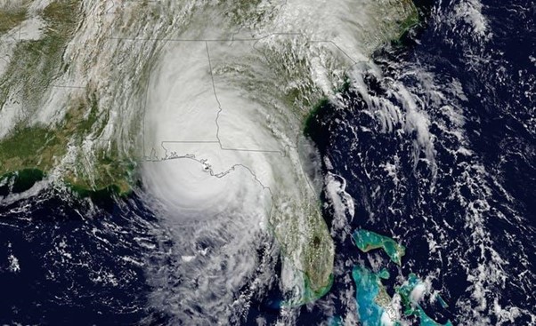 image of hurricane over south east USA