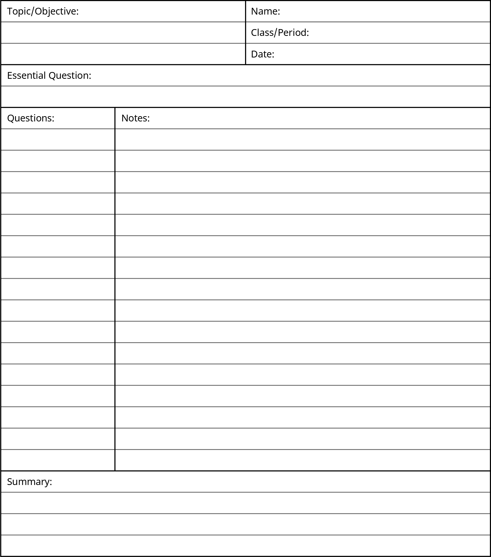 Example of Cornell Method