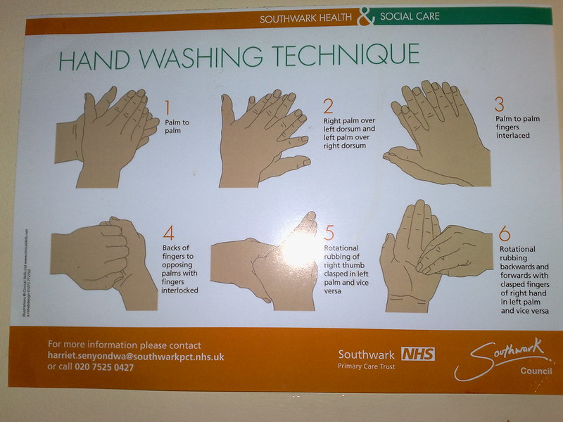 Hand-washing technique poster from Southwark Council, UK